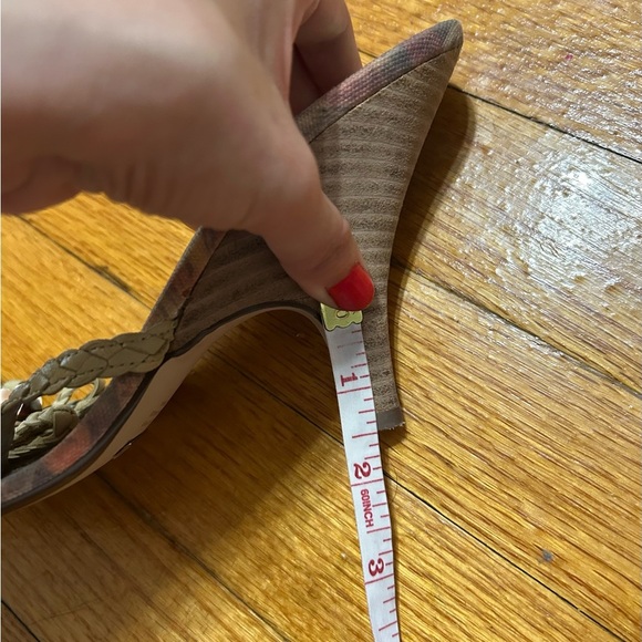 ANN MARINO SANDALS HEEL SHOES WITH SEA SHELLS  Green Leather With Print Art Sole - Picture 11 of 12